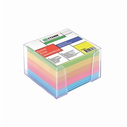Блок бумаги для записей, в пластиковом боксе, 8 x 8 x 5 см, цветной