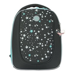 Рюкзак каркасный Grizzly RAf-192, 39 х 30 х 18, для девочки "Звёзды", серый