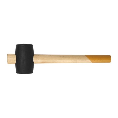 Киянка ТУНДРА, деревянная рукоятка, черная резина, 45 мм, 225 г