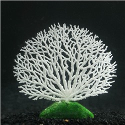 Декоративный коралл "Горгонария" силиконовый, светящийся, 4,5 х 14 х 14 см, белый
