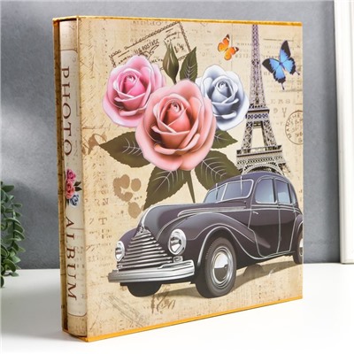 Фотоальбом на 500 фото 10х15 см "Башня, автомобиль и цветы" в коробке МИКС 33,5х30х5,5 см