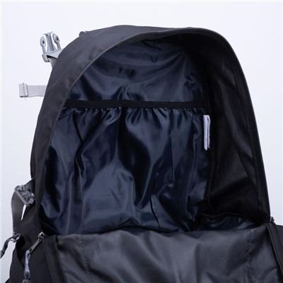 Рюкзак туристический, 40 л, отдел на молнии, 3 наружных кармана, цвет чёрный