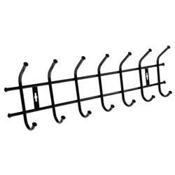 Вешалка настенная на 7 крючков, 68×21,5 см, цвет чёрный