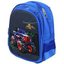 Рюкзак школьный Машина голубой