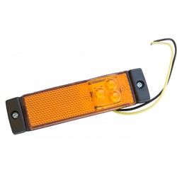 Фонарь габаритный светодиодный (LED) 3 диода + катафот желтый, 24V