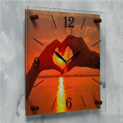 Часы настенные, серия: Море, "Любовь", 35х35 см, микс стрелок