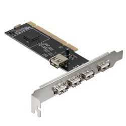 Контроллер USB2.0 Gembird, в PCI, порты: 4 внешний + 1 внутренний
