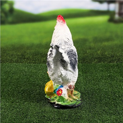 Садовая фигура "Курица", белый цвет, гипс, 14х26х32 см, микс