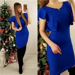 Платье короткое облегающее синее П5550