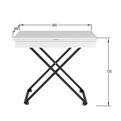 Стол трансформируемый «Андрэ Loft», 850 (1102) × 550 (850) × 560 (704) мм, цвет белый