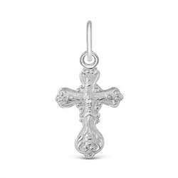 Крест из серебра родированный - 2,7 см