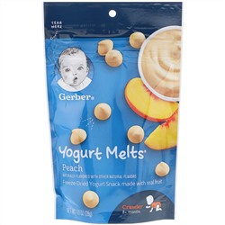Gerber, Yogurt Melts, для малышей от 8 месяцев, с персиком, 28 г (1 унция)