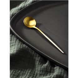 Ложка чайная Magistro «Фолк», h=13,2 см, цвет золотой, серебряная ручка
