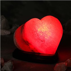 Соляная лампа "Сердце алое", цельный кристалл, 13 см, 1-2 кг