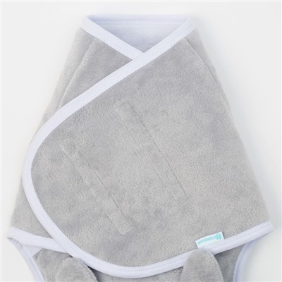 Конверт-одеяло Крошка Я «Зайка», серый, рост 50–56 см