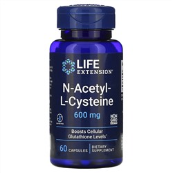 Life Extension, N-ацетил-L-цистеин, 600 мг, 60 капсул