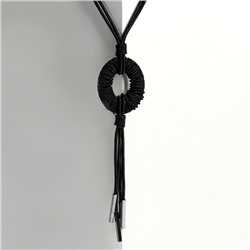 Кулон на декоративной основе "Август" круг, цвет чёрный, 60см