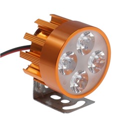 Фара cветодиодная для мототехники, 4 LED, IP67, 4 Вт, направленный свет