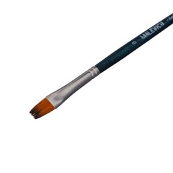 Кисть Синтетика Плоская Malevich Andy № 8, b-8.0 мм L-12 мм (короткая ручка), синий лак 753108