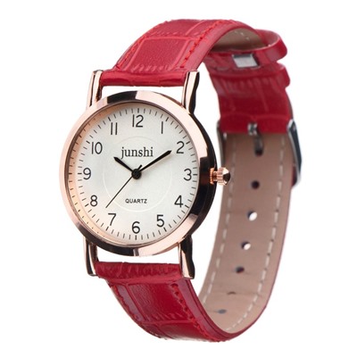 Часы наручные женские "Аннеси", d=2.5 см, красный ремешок