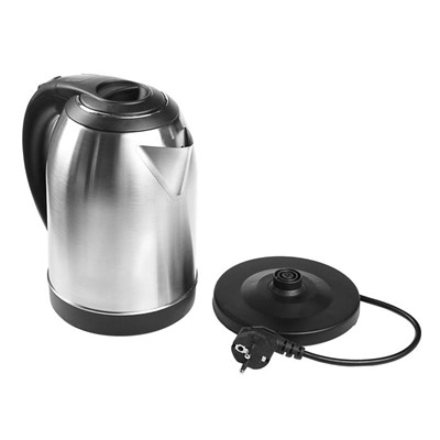 Чайник электрический "ВАСИЛИСА" Т31-2000, металл, 2 л, 1500 Вт, чёрно-серебристый