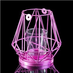 Подсвечник металл 1 свеча "Лофт" розовый 13х12х12 см