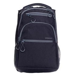Рюкзак молодежный, Grizzly RU-131, 43x31x20 см, эргономичная спинка, отделение для ноутбука, тёмно-серый