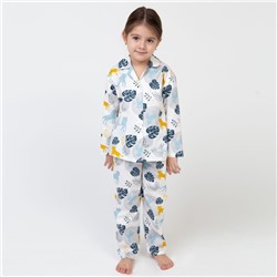Пижама детская (рубашка, брюки) KAFTAN "Тропики" р. 98-104, белый