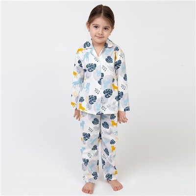 Пижама детская (рубашка, брюки) KAFTAN "Тропики" р. 98-104, белый
