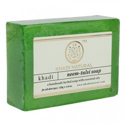 Мыло "Ним и тулси" Кхади (противовоспалительное и тонизирующее) Neem-Tulsi Soap Khadi 125 гр.