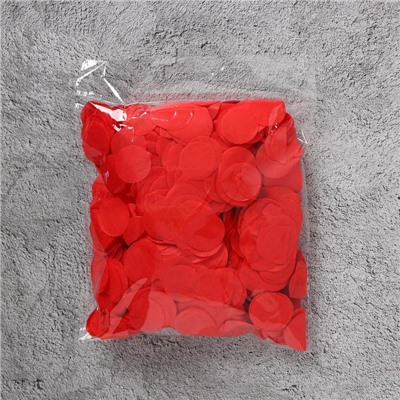Наполнитель для шара «Конфетти-круг», 2,5 см, бумага, цвет красный, 100 г