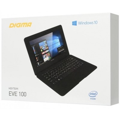 Ноутбук Digma EVE 100 Atom X5 Z8350/2Gb/SSD32Gb/Intel HD400/10.1"/TN/WSVGA/W10 черный