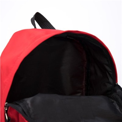 Рюкзак, отдел на молнии, наружный карман, 2 боковых кармана, косметичка, цвет красный
