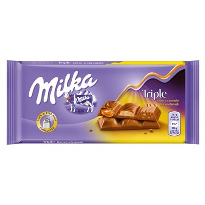 Шоколад Milka Triple Caramel 90гр(плитка) (Германия) арт. 816128