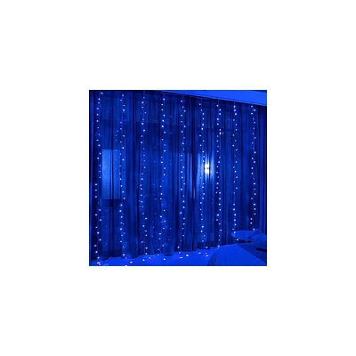 Гирлянда шторы синий цвет 2х2м