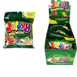 Jelaxy Baby Worms(Червячки в сахаре) Жевательный мармелад  с фруктовым соком 80гр