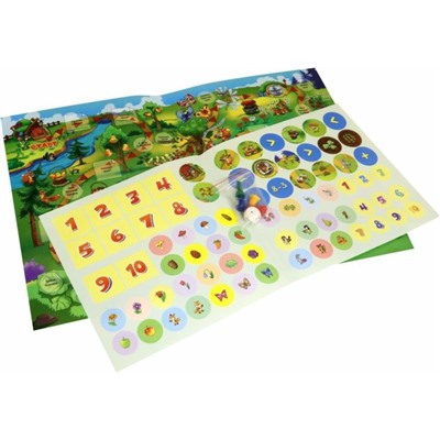 Игра-цифроходилка с многоразовыми наклейками «Загадочные циферки»