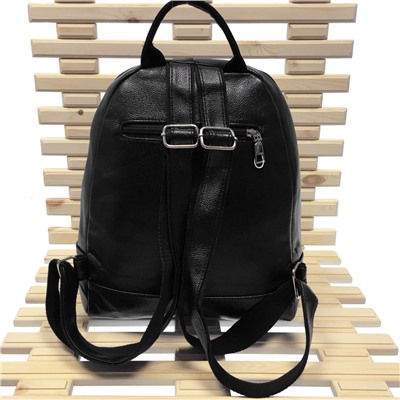 Модный городской рюкзак Gotik_Land формата А4 из прочной эко-кожи под рептилию черного цвета.