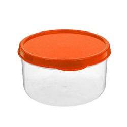 Контейнер круглый Доляна, пищевой, 300 мл, цвет оранжевый