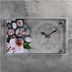 Часы настенные, серия: Цветы, "Спа", плавный ход, 35 х 60 см