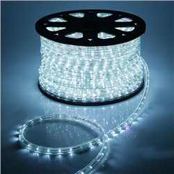 LED шнур 13 мм, круглый, 100 м, кажд 6 мерцает, 2W-LED/м-36-220V. + набор д/подкл. БЕЛЫЙ