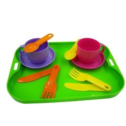 Набор детской посуды "Минутка" с подносом на 2 персоны