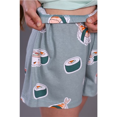 Пижама с шортами для девочки Суши-роллы ПД-009-044