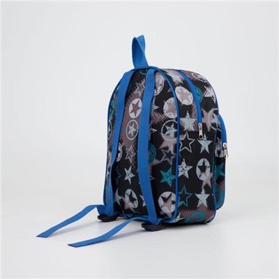 Рюкзак детский, отдел на молнии, наружный карман, цвет чёрный/синий