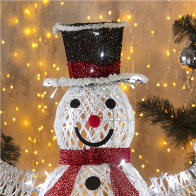 Светодиодная фигура «Снеговик» 55 × 85 × 35 см, металл, 220 В, свечение белое