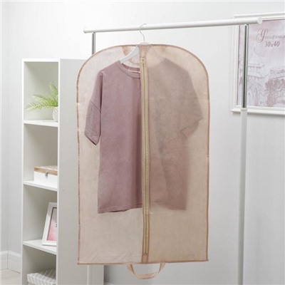Чехол для одежды, 60×100 см, спанбонд, цвет бежевый