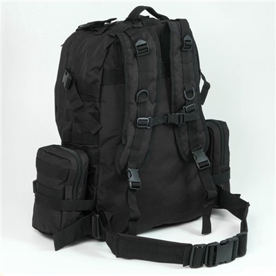 Рюкзак тактический "Fortress" с напоясной сумкой, 2 подсумка, 40 л, черный