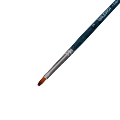 Кисть плоская, Andy, № 3, d-3.0 мм, L-7 мм (короткая ручка), синий лак, «Малевичъ», синтетика