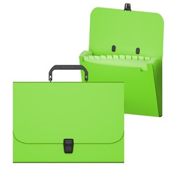Папка-портфель 12 отделений ErichKrause "Matt Neon", A4, 335 х 230 х 35 мм, 700 мкм, зеленая