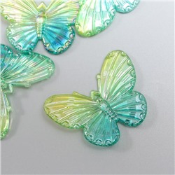 Декор для творчества пластик "Зелёные бабочки" набор 5 шт 3,2х4,1 см